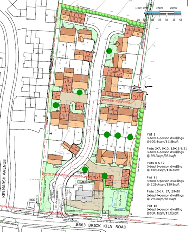 drawn map of planning proposal of houses